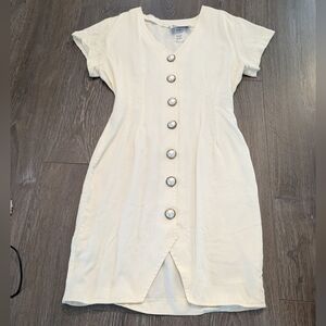 Vintage White Button Dress